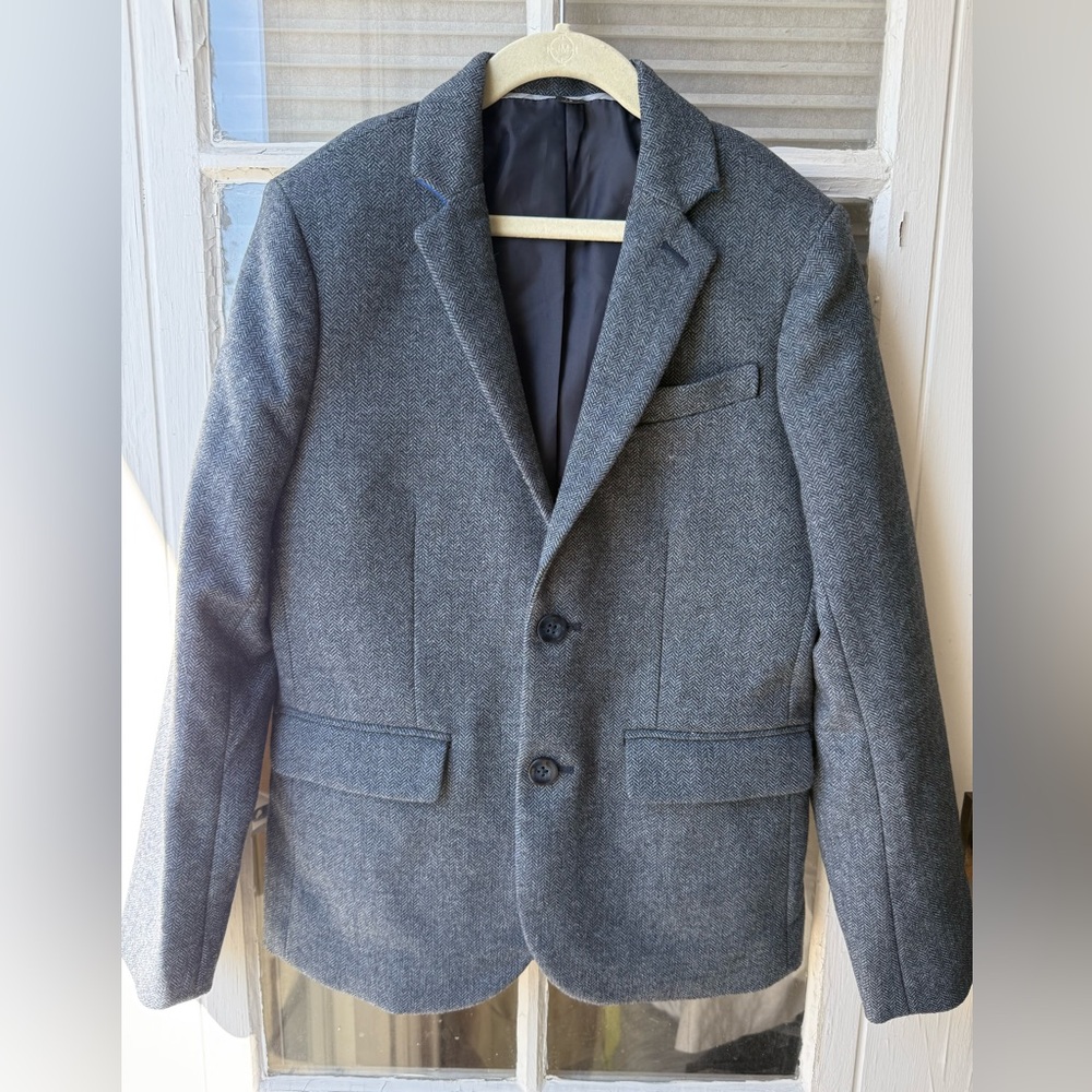 JCrew crew cuts boys wool sport jacket. Ludlow style . Heather blue tweed